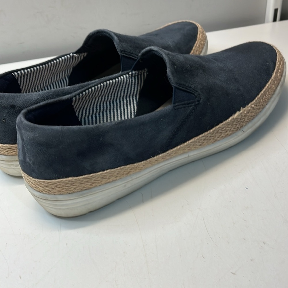 Clarks Marie Pearl Espadrilles Loafers Blue Suede, Sz 9 - Picture 6 of 11